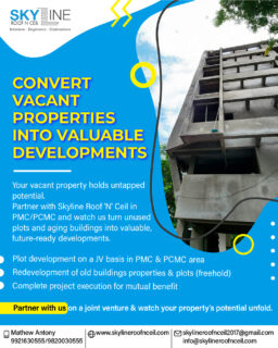 Every vacant property holds untapped potential. With Skyline Roof ‘N’ Ceil, transform underused spaces in PMC/PCMC into future-ready developments through joint ventures that create value for everyone involved.

What we offer on a joint venture:
✅ Plot development in PMC & PCMC area
✅ Redevelopment of old buildings & freehold plots
✅ Complete, hassle-free construction with zero stress for you

📞 Call Mr. Mathew at 9820030555 / 9921630555 and let’s explore how we can make your property work for you.

📩 skylineroofnceil2017@gmail.com
🌐 www.skylineroofnceil.com

Like and follow us on Instagram, Facebook, YouTube, Linkedin & Pinterest

#pune #Punekar #PuneConstruction #PMCPCMC #PuneRedevelopment