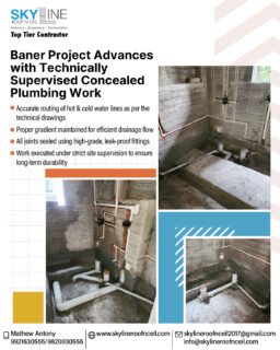 At Skyline Roof ’N’ Ceil, our years of on-site expertise ensure every detail is executed with precision.
The Baner project continues to progress with technically supervised concealed plumbing—accurate routing, proper gradients, and durable, leak-proof installations you can rely on.

📌 Reach out to Skyline Roof ’N’ Ceil for precision-led plumbing, interior, and engineering services.

Connect: Skyline Roof ‘N’ Ceil:
📞 9820030555
📩 skylineroofnceil2017@gmail.com
🌐 www.skylineroofnceil.com

Like and follow us on Instagram, Facebook, YouTube, Linkedin

#pune #QualityConstruction #PlumbingWork #TopTierContractor #PuneProjects #ConstructionUpdate

Concealed plumbing work, Plumbing installation, Hot & cold water lines, Drainage line execution, Leak-proof fittings, Technical site supervision, Accuracy and precision, Skyline Roof ’N’ Ceil