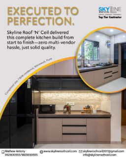 From raw civil work to a flawless final reveal—here’s a complete kitchen build for a 7 BHK residence in Wanawadi, Pune. 

Designed by Unitecture and flawlessly brought to life by Skyline Roof ’N’ Ceil, this space shows what happens when design vision meets master civil execution.

When it comes to major kitchen renovations, coordinating separate vendors for tiling, plumbing, electricals, and carpentry can quickly become a headache. We take complete ownership from end to end.

What we delivered: 
✔️️ Precision Execution: Tiling, heavy-duty countertop prep & custom cabinetry
✔️ Smart Utility Fitting: Integrated appliances with concealed lines
✔️ Premium Build: High-grade, long-lasting materials throughout
✔️ Professional On-Site Team: Courteous, skilled, and disciplined workmen
✔️ Guaranteed Timelines: Completed strictly on schedule

Zero multi-vendor hassle. Just solid quality, built to last.

Planning your kitchen renovation? Let’s build it right the first time.
📞 Contact us today: Call Mr. Mathew Antony: 9921630555 / 9820030555

📩 skylineroofnceil2017@gmail.com
🌐 www.skylineroofnceil.com

Like and follow us on Instagram, Facebook, YouTube, Linkedin & Pinterest

#KitchenRenovationPune #PuneContractors #CivilWorkPune #InteriorContractorPune #punekar 

@unitecture