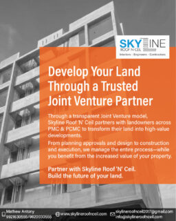 Own land in PMC or PCMC? Unlock its full potential through a structured Joint Venture development.

With expertise in planning, approvals, design, and construction, Skyline Roof 'N' Ceil partners with landowners to transform land into high-value developments while managing the entire process seamlessly.

🤝 Partner with Skyline Roof 'N' Ceil and build the future of your land.

Contact us today to explore JV opportunities.

📞 Call Mr. Mathew Antony: 9921630555 / 9820030555
📩 skylineroofnceil2017@gmail.com
🌐 www.skylineroofnceil.com

Like and follow us on Instagram, Facebook, YouTube, Linkedin & Pinterest

#pune #PCMC #LandDevelopment #JointVenture #JointVentureDevelopment #PuneRealEstate