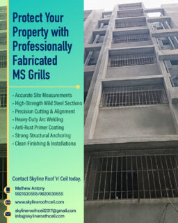 Security starts with strong fabrication.

At Skyline Roof 'n' Ceil, we deliver precision-fabricated MS (Mild Steel) grills designed to provide long-lasting strength, durability, and protection for your building.

From accurate site measurements to heavy-duty welding and anti-rust coating, every grill is crafted to ensure reliable structural safety and a clean professional finish.

Protect your property with grills built to last.

📞 Contact Skyline Roof 'n' Ceil today to discuss your project.

Call Mr. Mathew Antony: 9921630555 / 9820030555
📩 skylineroofnceil2017@gmail.com
🌐 www.skylineroofnceil.com

Like and follow us on Instagram, Facebook, YouTube, Linkedin & Pinterest

#MSGrills #SteelFabrication #BuildingSafety #ConstructionExperts #SkylineRoofNCeil #StructuralSteel #ConstructionIndia #BuildingSolutions #pune #PCMC