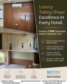 Luxury is never accidental—it's crafted through thoughtful design, precision workmanship, and attention to every detail.

Here's a glimpse of our 7 BHK residential interior project in Wanawadi, Pune, now nearing completion. From bespoke wall panelling and custom wardrobes to premium finishes throughout the home, every element has been carefully designed to create a space that is both elegant and functional.

At Skyline Roof 'N' Ceil, we transform ideas into beautifully finished living spaces.

Planning your dream home? Let's talk.

📞 Call Mr. Mathew Antony: 9921630555 / 9820030555
📩 skylineroofnceil2017@gmail.com
🌐 www.skylineroofnceil.com

Like and follow us on Instagram, Facebook, YouTube, Linkedin & Pinterest

#pune #PCMC #LuxuryInteriors #PuneInteriors #HomeInteriorsPune #InteriorDesignIndia #CustomInteriors #LuxuryHomes #PuneHomes #ResidentialInteriors